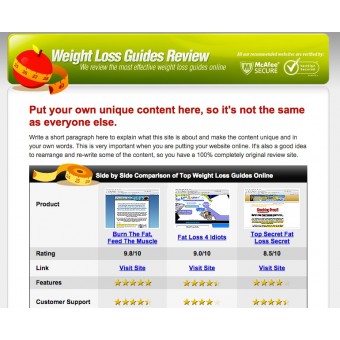 Weight Loss Squeeze Page